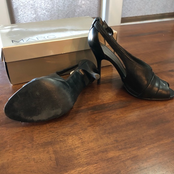 Black Leather 4 inch heel - Picture 3 of 4